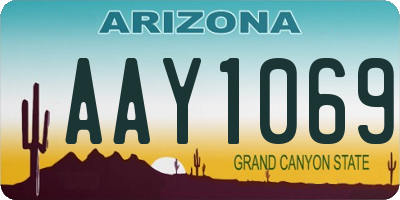 AZ license plate AAY1069