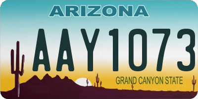 AZ license plate AAY1073