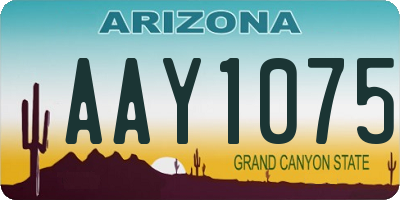 AZ license plate AAY1075