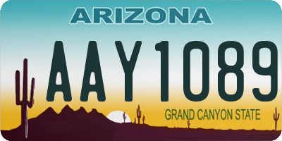 AZ license plate AAY1089