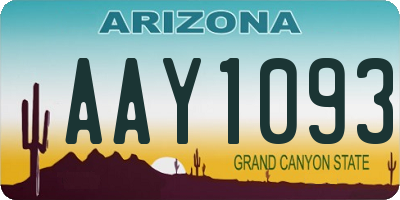 AZ license plate AAY1093