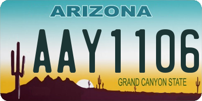 AZ license plate AAY1106