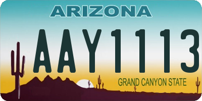 AZ license plate AAY1113