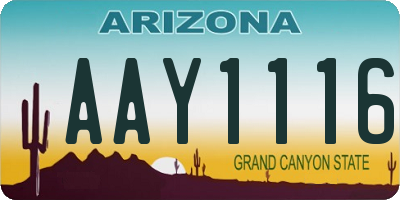 AZ license plate AAY1116