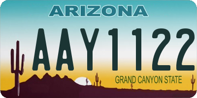 AZ license plate AAY1122