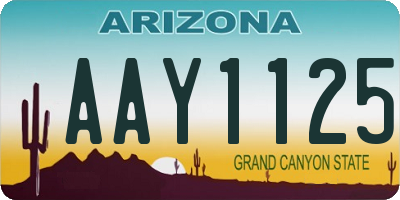 AZ license plate AAY1125