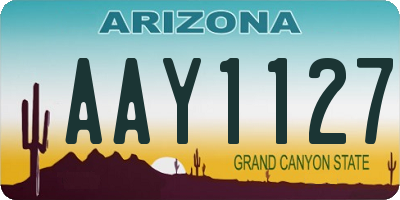 AZ license plate AAY1127