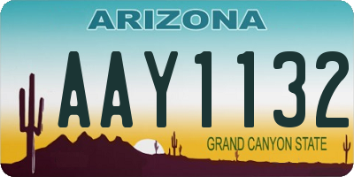 AZ license plate AAY1132
