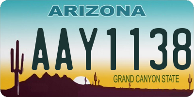 AZ license plate AAY1138