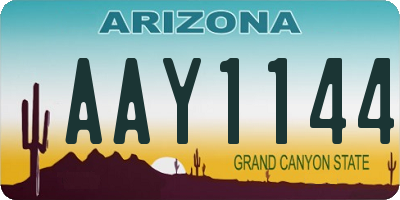 AZ license plate AAY1144