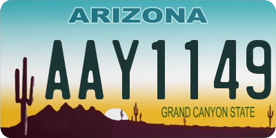AZ license plate AAY1149