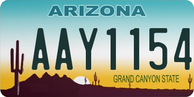 AZ license plate AAY1154