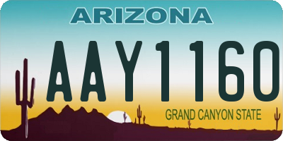 AZ license plate AAY1160