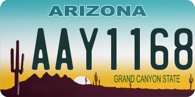 AZ license plate AAY1168