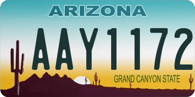 AZ license plate AAY1172