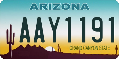 AZ license plate AAY1191