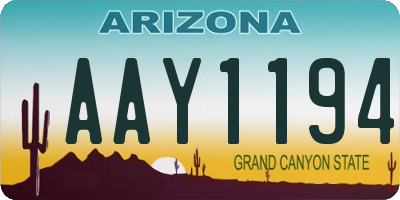 AZ license plate AAY1194