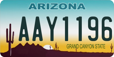 AZ license plate AAY1196
