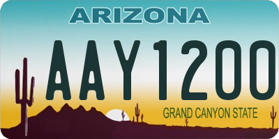 AZ license plate AAY1200
