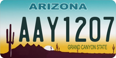 AZ license plate AAY1207