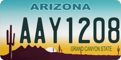 AZ license plate AAY1208