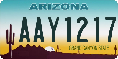 AZ license plate AAY1217