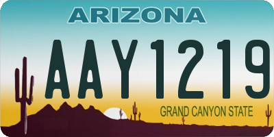 AZ license plate AAY1219