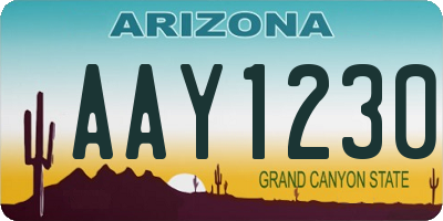 AZ license plate AAY1230
