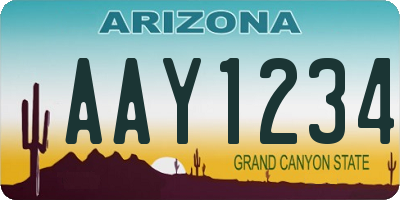 AZ license plate AAY1234