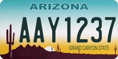 AZ license plate AAY1237