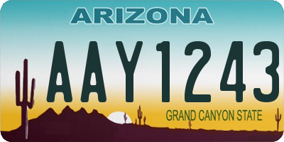 AZ license plate AAY1243