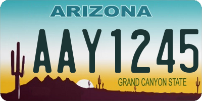 AZ license plate AAY1245