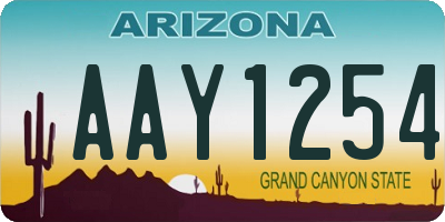 AZ license plate AAY1254
