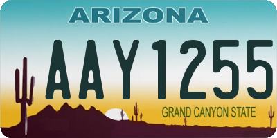 AZ license plate AAY1255