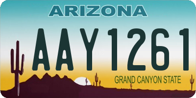 AZ license plate AAY1261