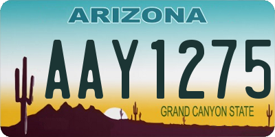 AZ license plate AAY1275