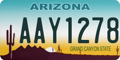 AZ license plate AAY1278