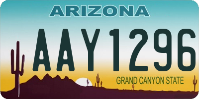 AZ license plate AAY1296