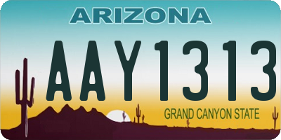 AZ license plate AAY1313
