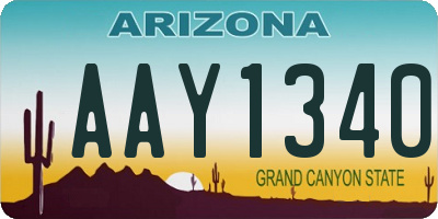 AZ license plate AAY1340