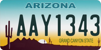 AZ license plate AAY1343