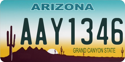 AZ license plate AAY1346