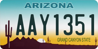 AZ license plate AAY1351