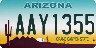 AZ license plate AAY1355