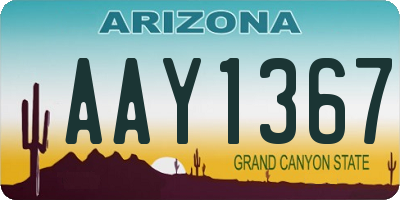 AZ license plate AAY1367