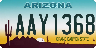 AZ license plate AAY1368
