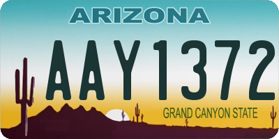 AZ license plate AAY1372