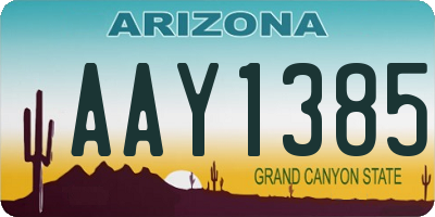 AZ license plate AAY1385