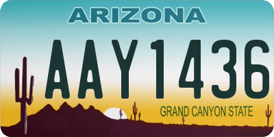 AZ license plate AAY1436