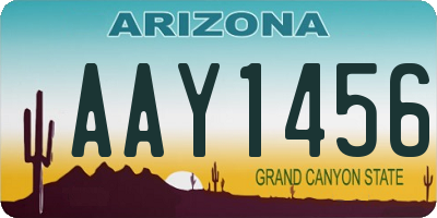 AZ license plate AAY1456